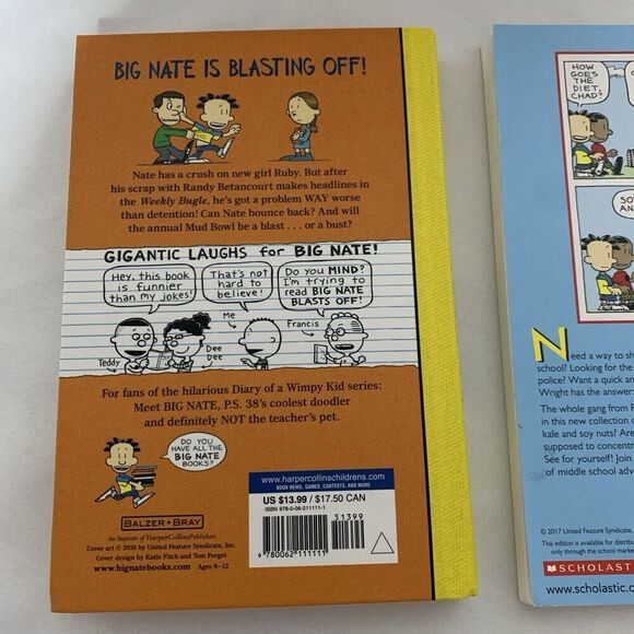 BIG NATE Lot Of 5 CHILDREN'S Comics SOFT COVER BOOKS, One It’s Hard Cover - Picture 6 of 9